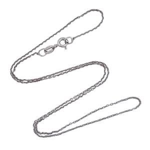 Estate Italy Sterling Silver 925 0.8mm Cable Link Chain Necklace 16"